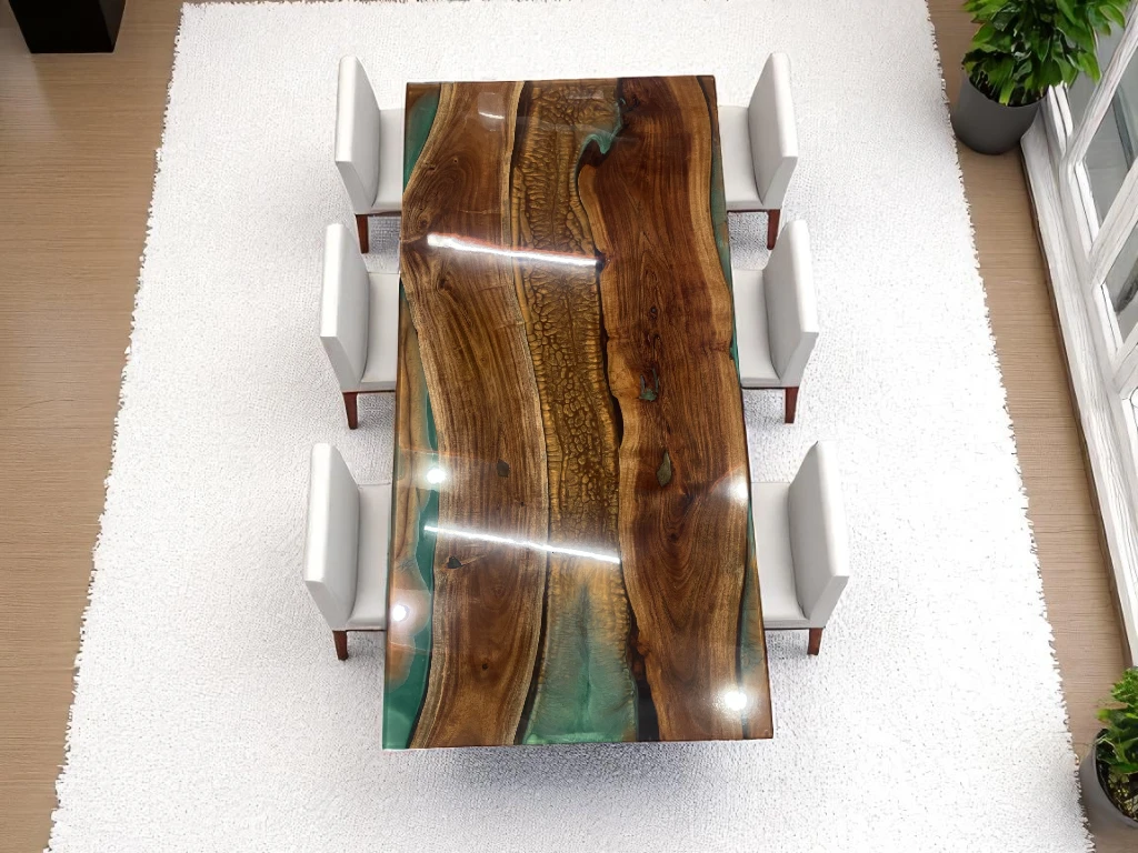 Made-to-Order Acacia Epoxy Table – Luxury Wood Furniture